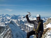 Happy Jaime. Mont Blanc to the left.